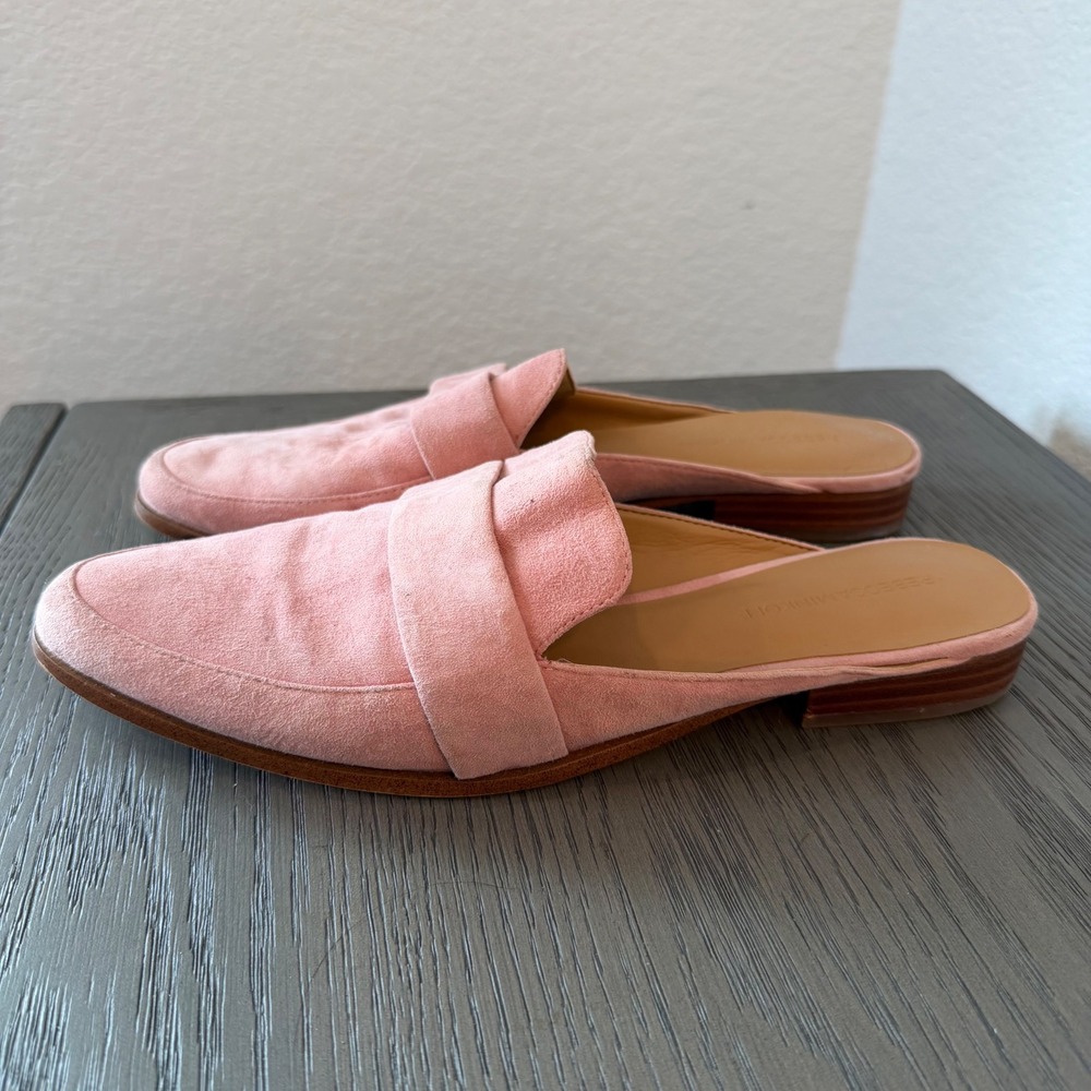 Rebecca Minkoff Womens Pink Suede Pointed Toe Loafer Mules Slides Size 10.5M